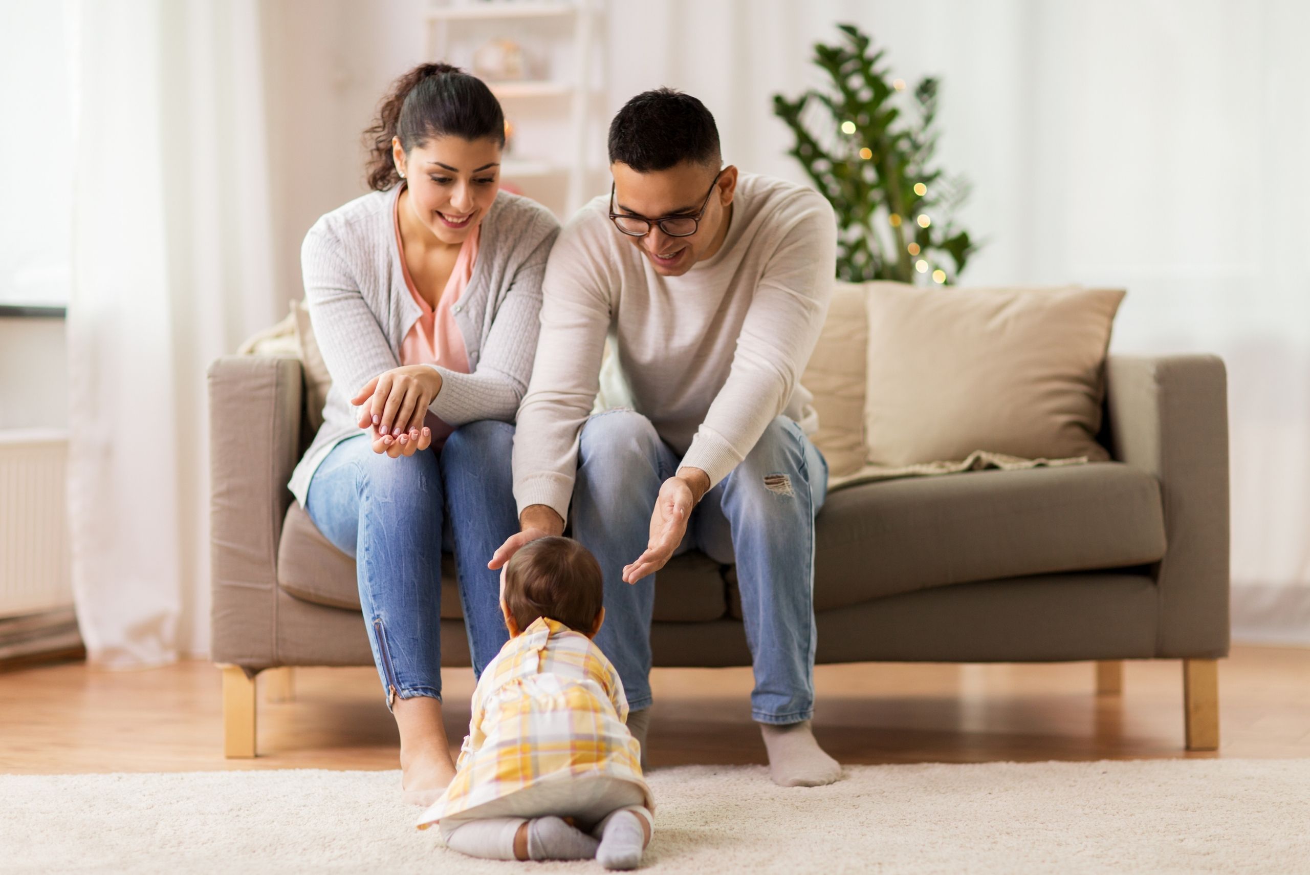 A family relaxing together in a clean, healthy home